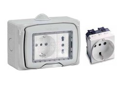 Exterior waterproof sockets and switches. Palazzoli