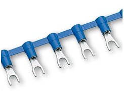 Halogen free insulated fork terminals in roll. Cembre